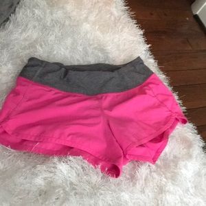 Pink and grey lululemon shorts